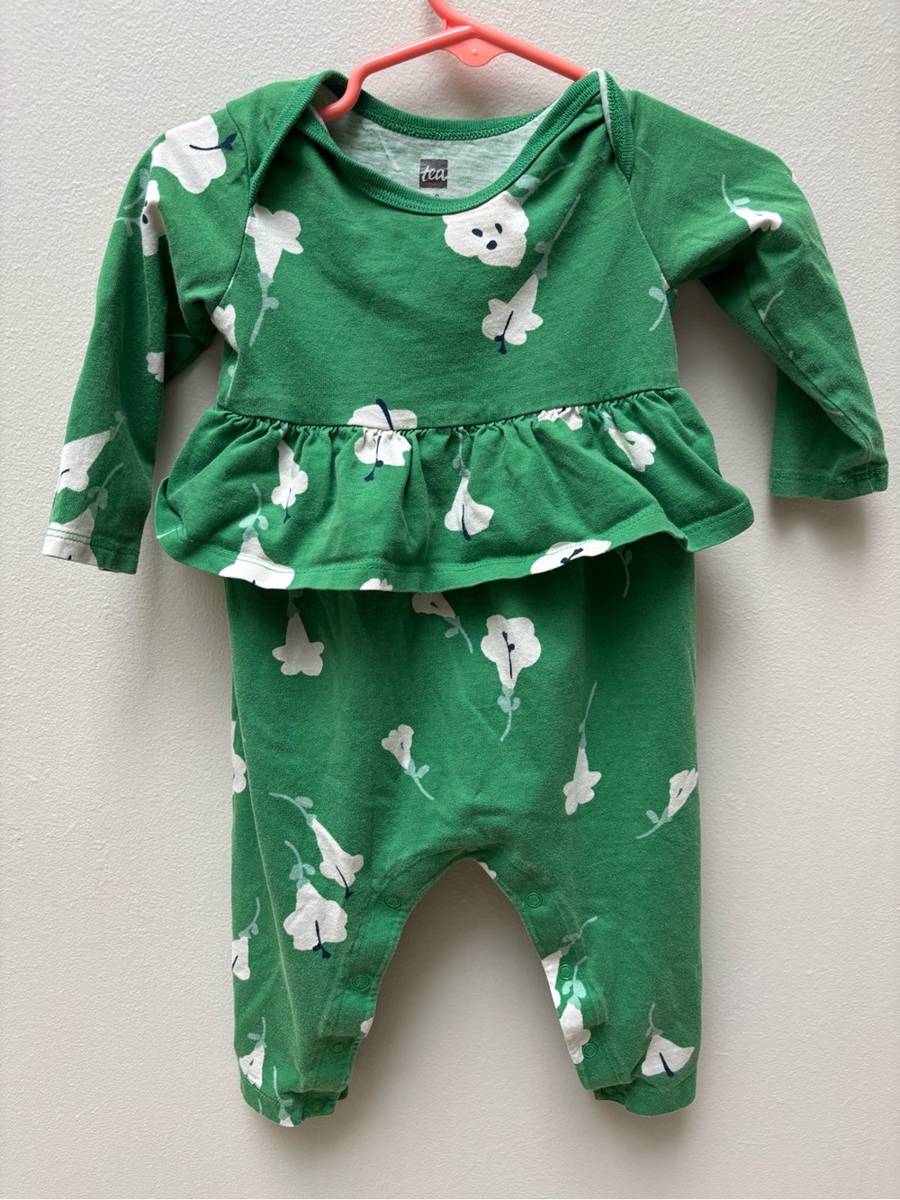 Tea Collection Green Floral Peplum One-Piece